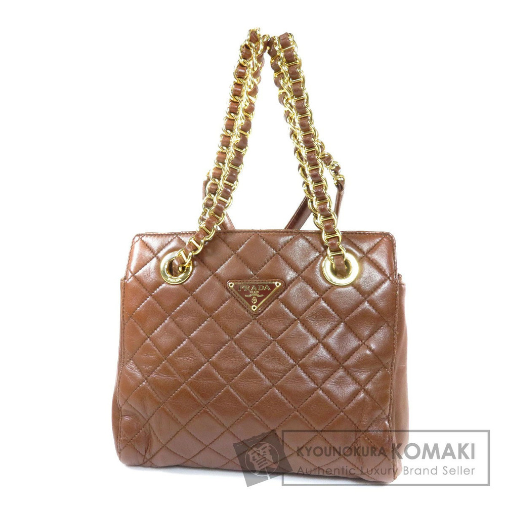Prada Chain Shoulder Bag Leather